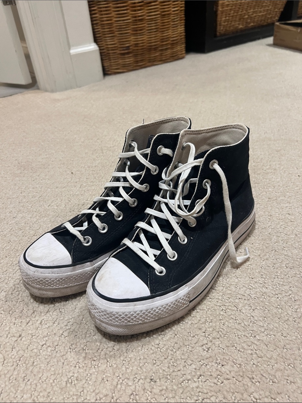 Converse Black High-Top Canvas Sneakers with White Accents